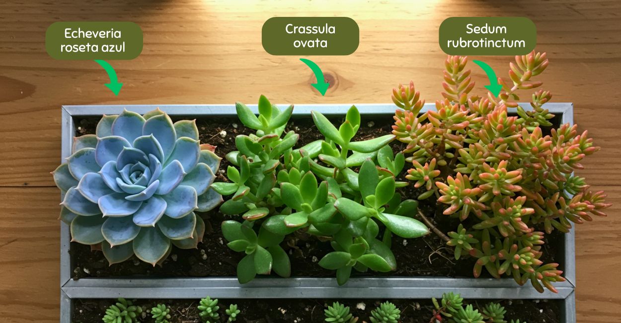 combinações de suculentas