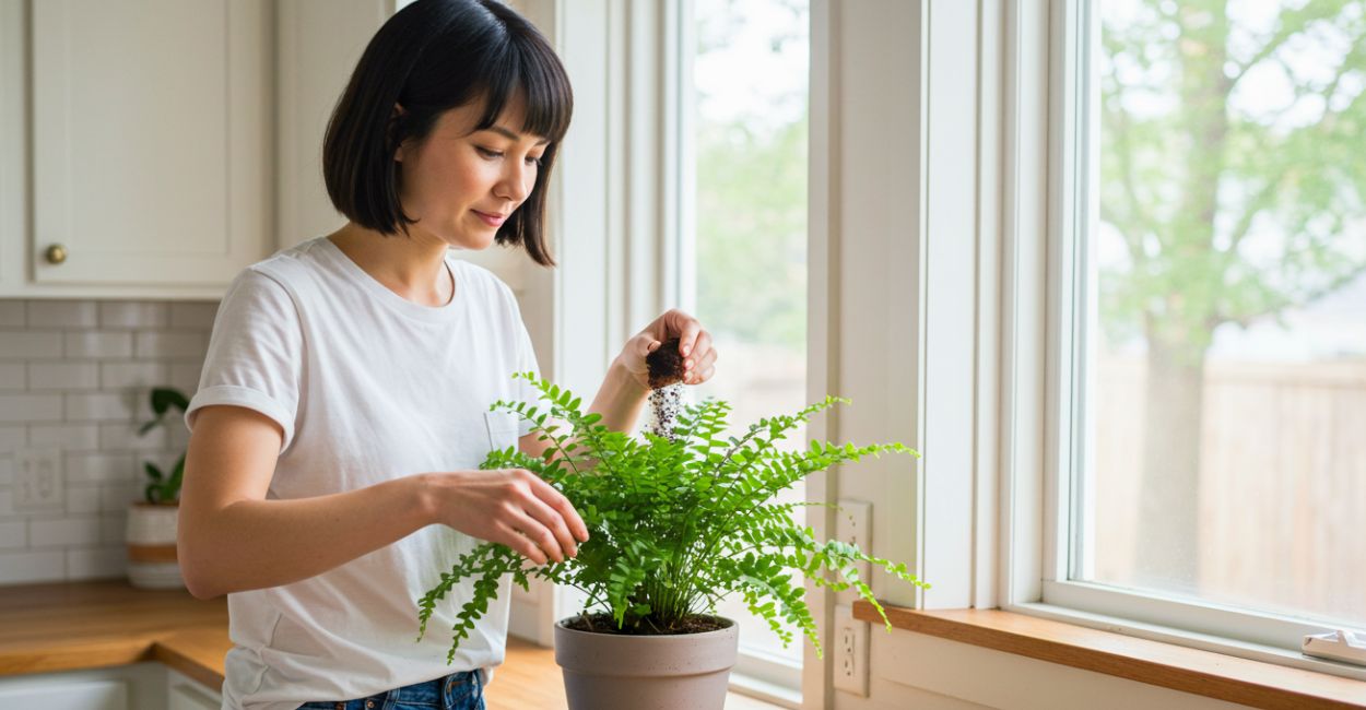 borra de café na planta