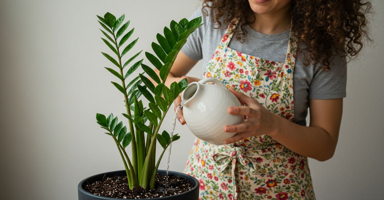 água de arroz nas plantas