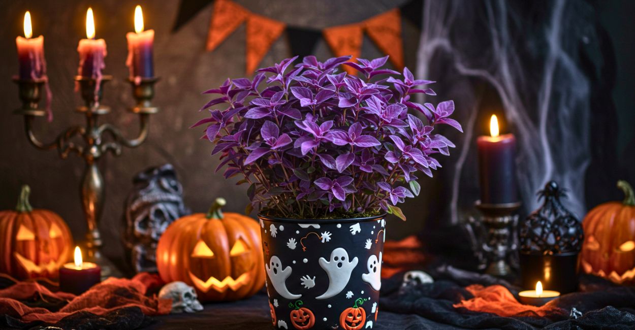plantas pretas e roxas para Halloween
